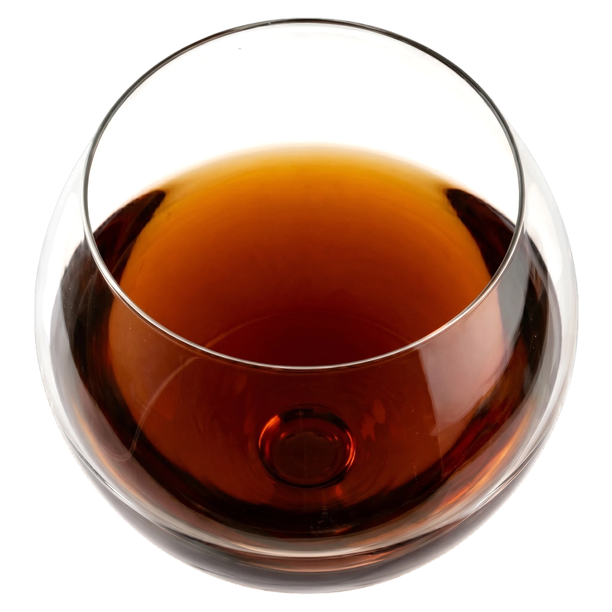 Deep amber wine in glass
