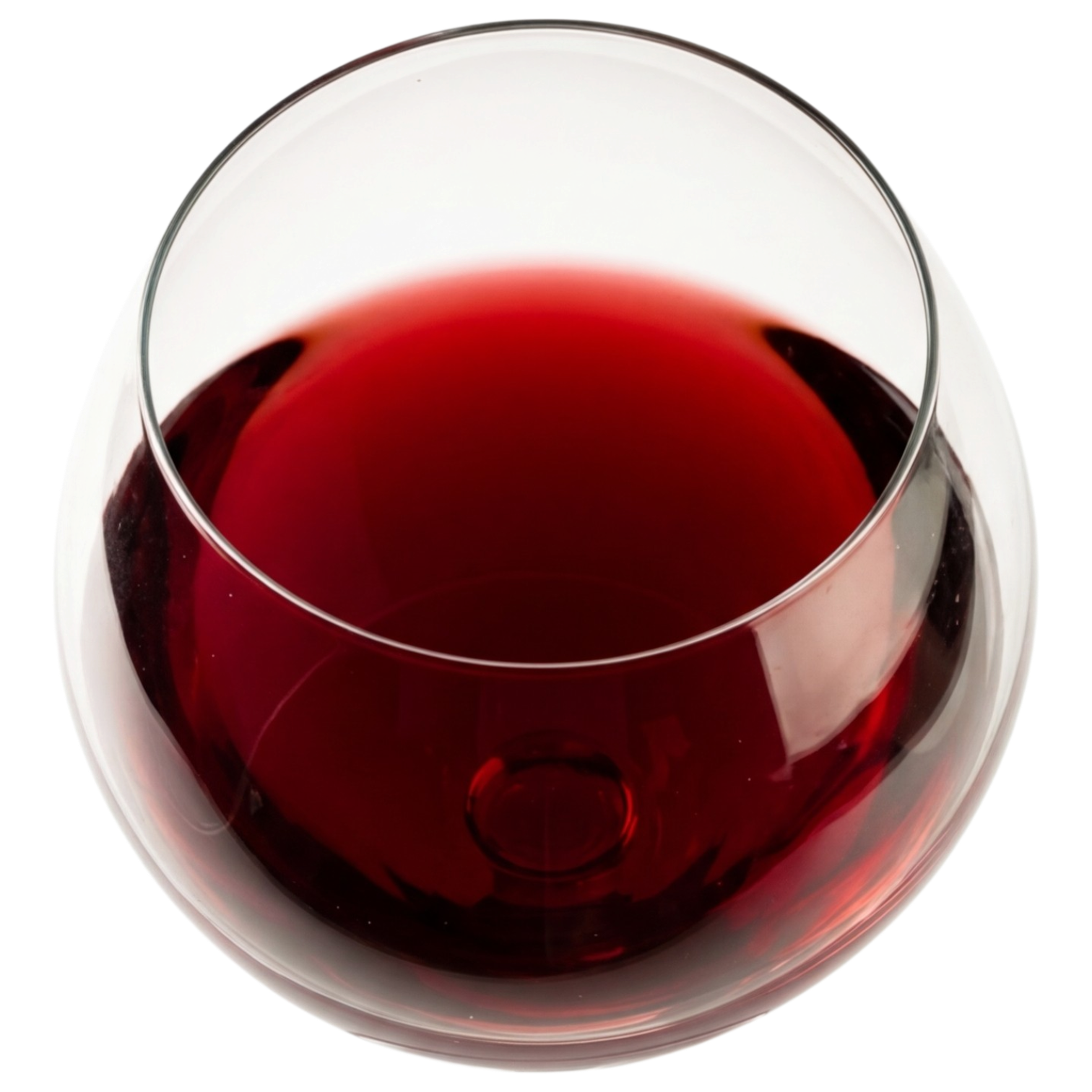 Deep ruby wine in glass
