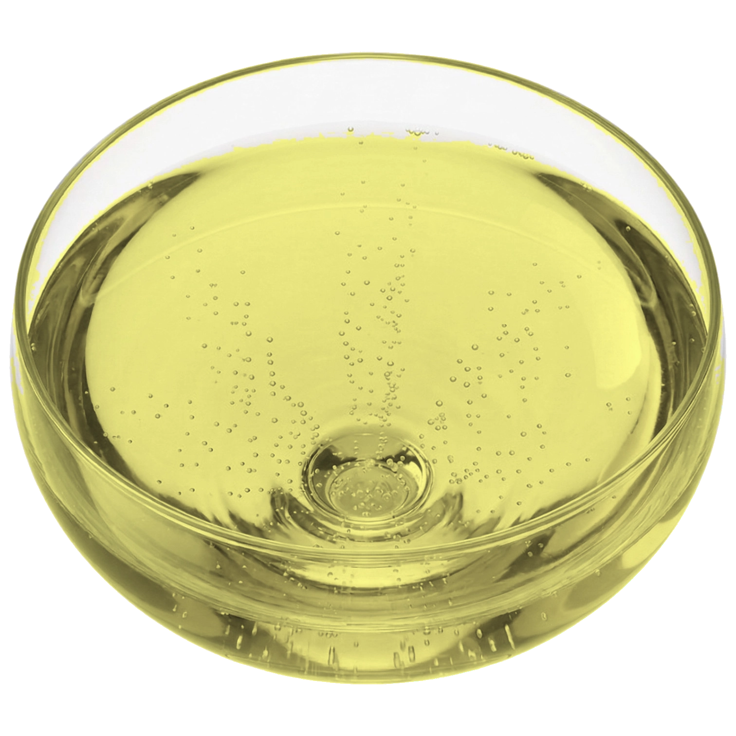 Deep straw sparkling wine in glass
