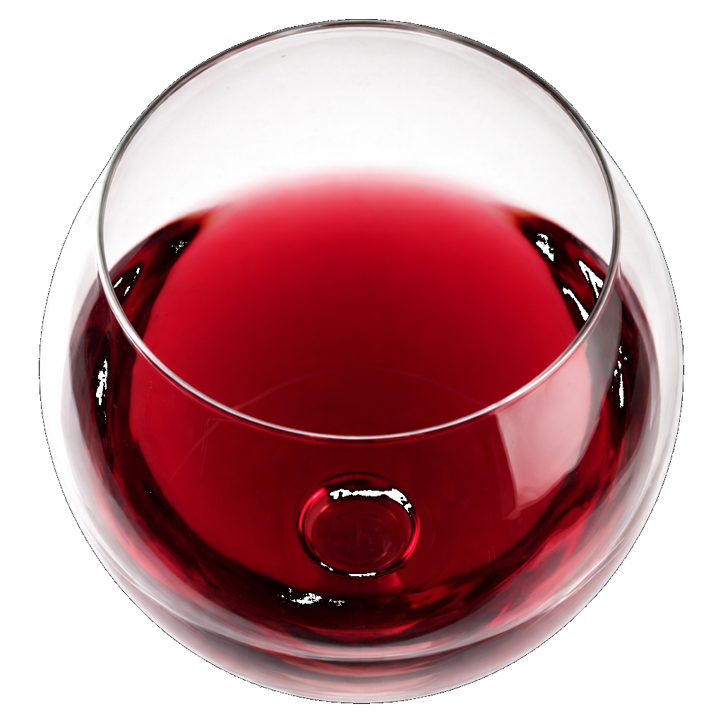 Medium ruby wine in glass