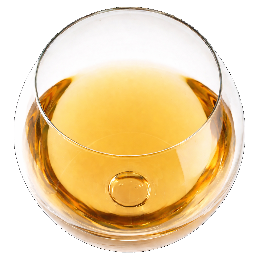 Pale amber wine in glass