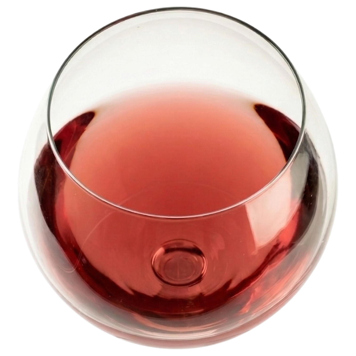 Pale ruby wine in glass