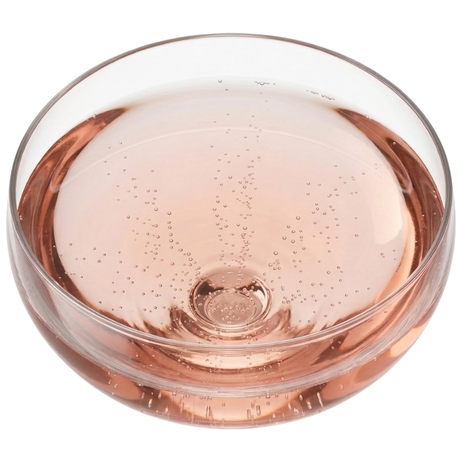 Pale salmon sparkling wine in glass