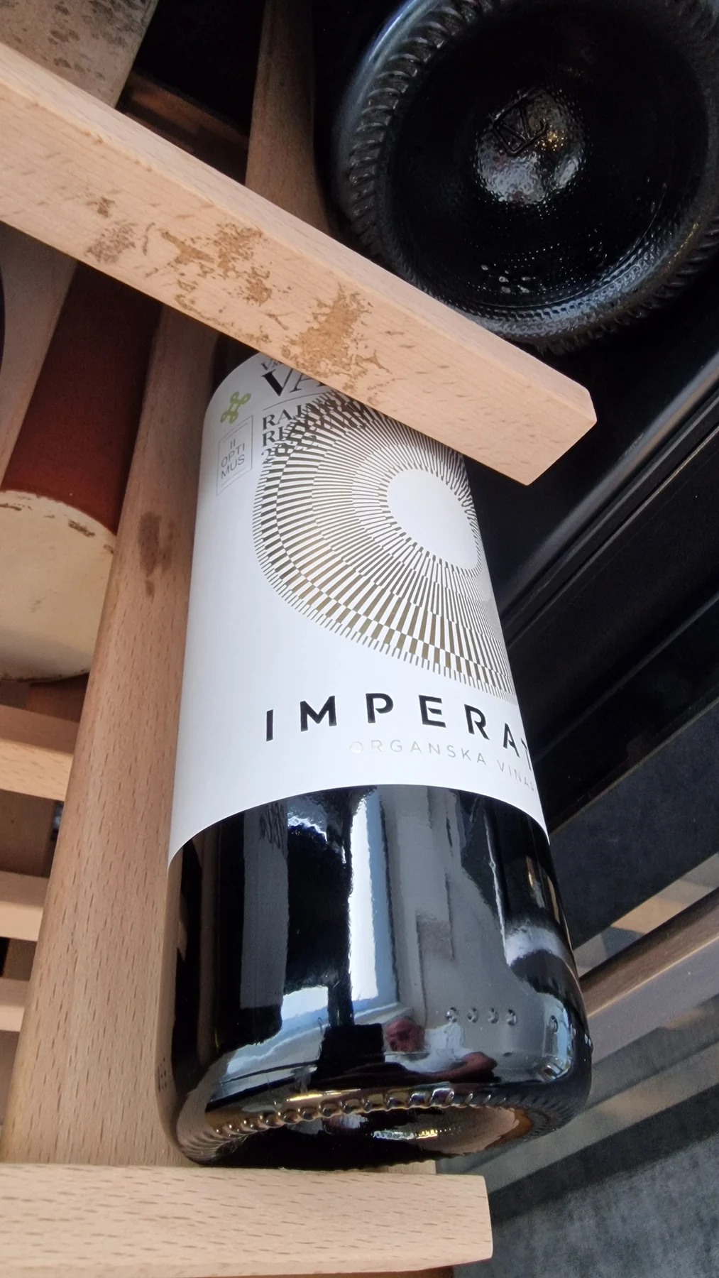 Imperator Valerius VAL bottle in the wine rack