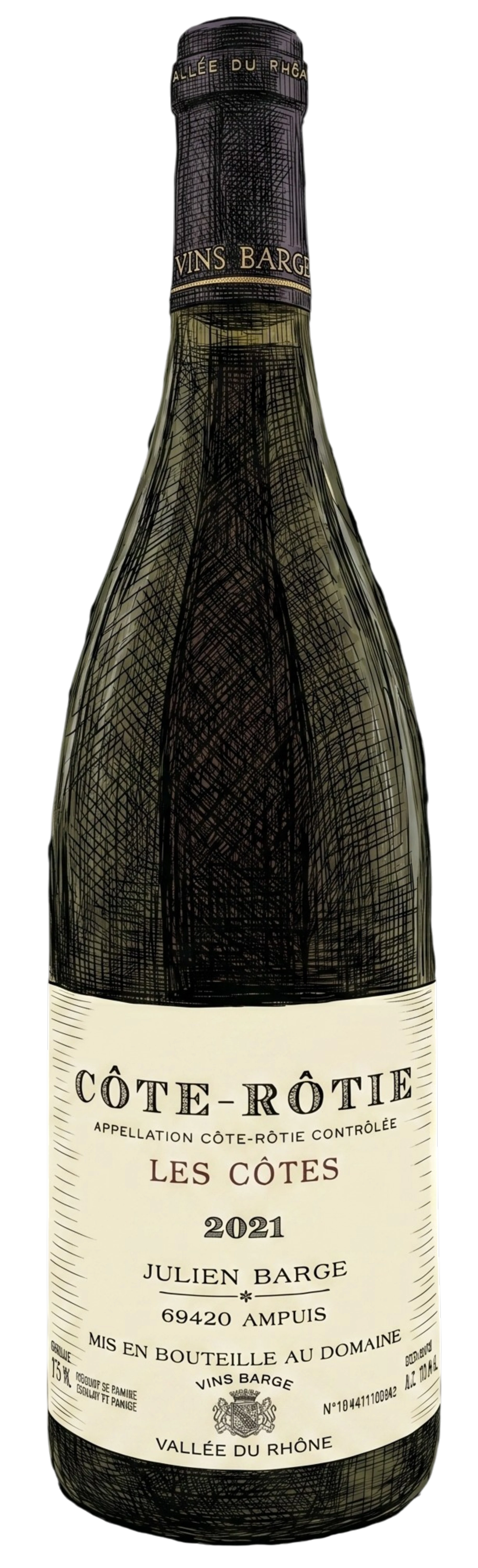 Domaine Julien Barge Côte-Rôtie Les Côtes 2021 bottle
