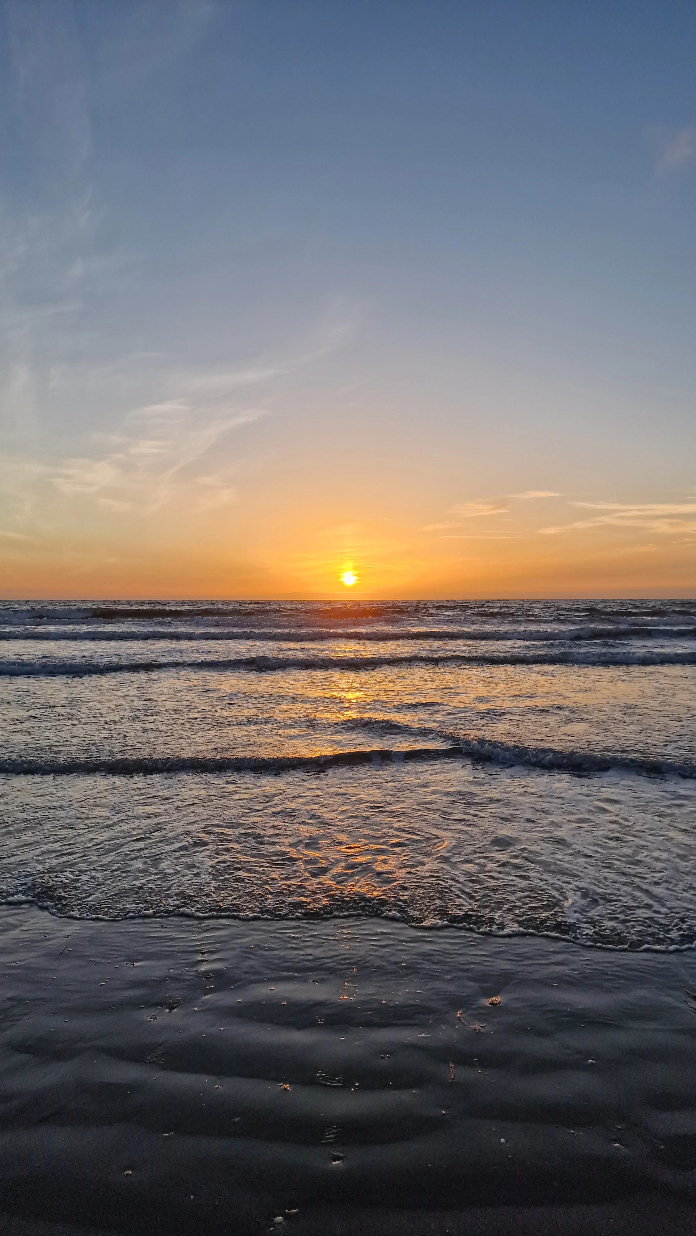 Sunset over Deauville beach