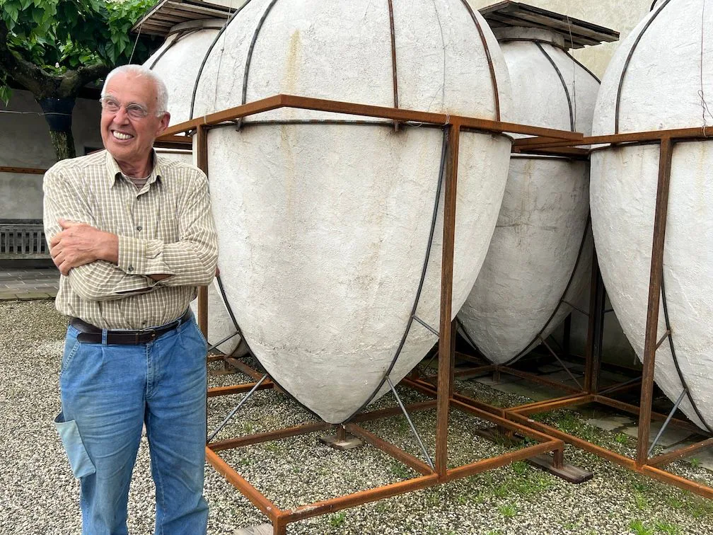 Jo&scaron;ko Gravner and his qvevri, May 2024