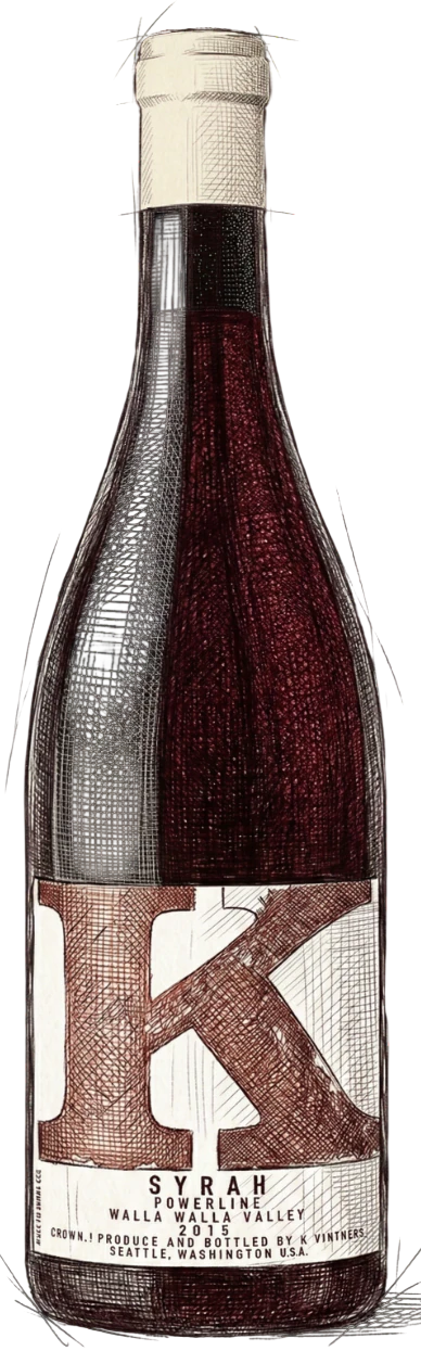 K Vintners Powerline Syrah bottle